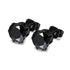 2 Pairs 316L Surgical-Steel Black & Silver Round CZ Men & Women Stud Earrings
